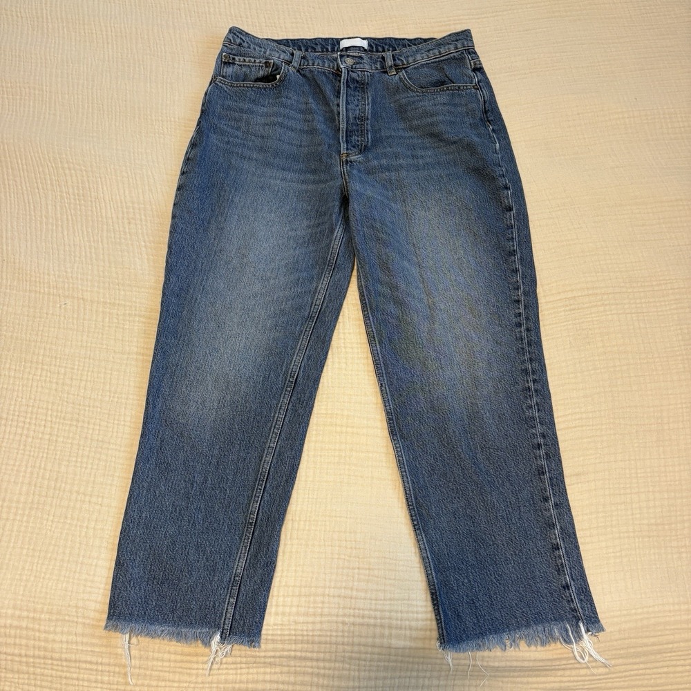 Boyish The Tommy Straight Jeans Womens Size 30 Raw Hem‎ Free People Denim Button